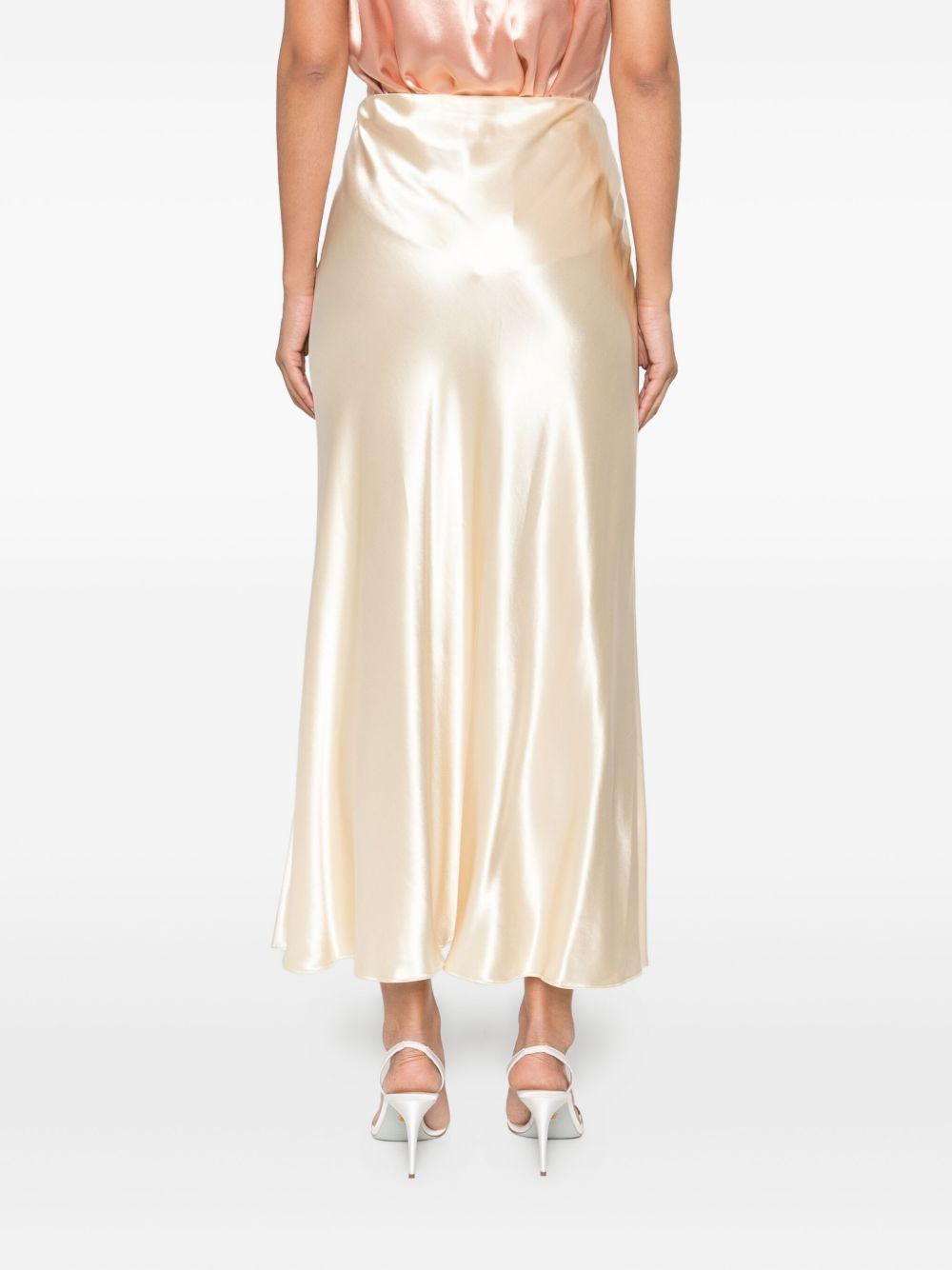 Gonna midi in raso avorio Alberta Ferretti - donna 