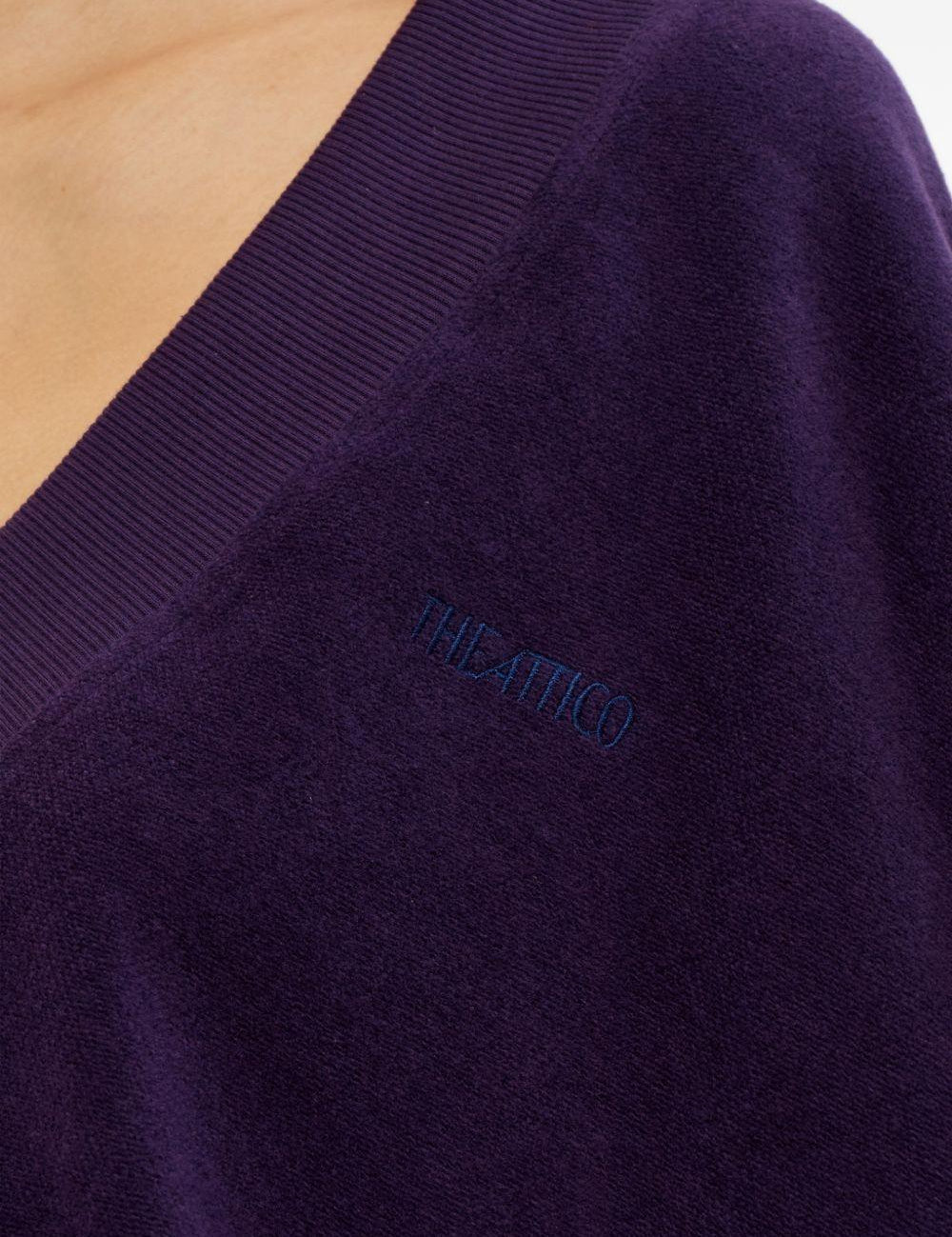 Felpa con scollo a V in viola The attico - donna 