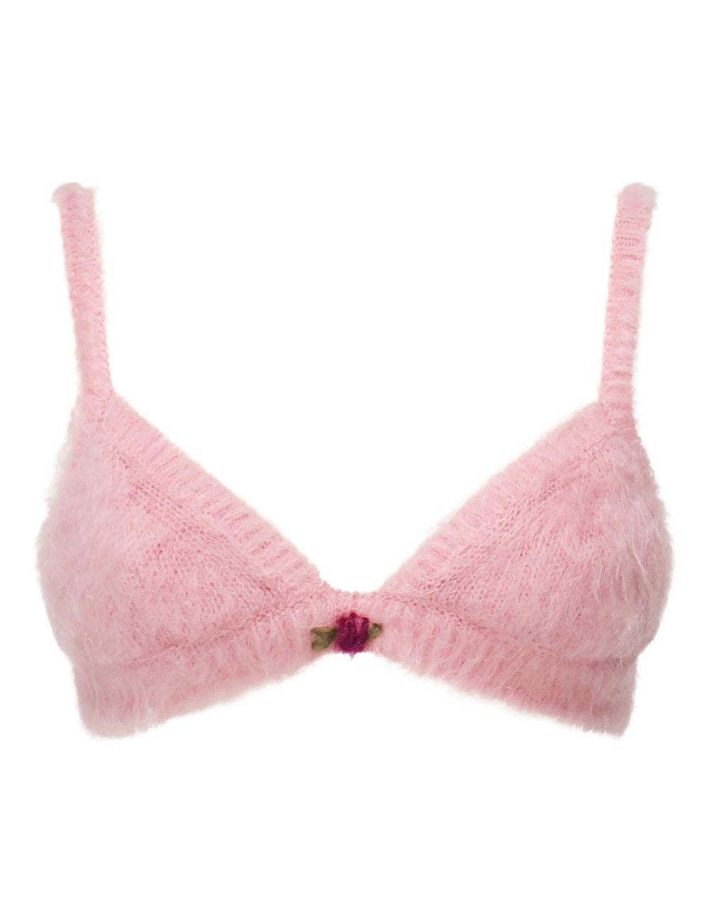Top con ricamo in mohair in rosa Alessandra Rich - donna 