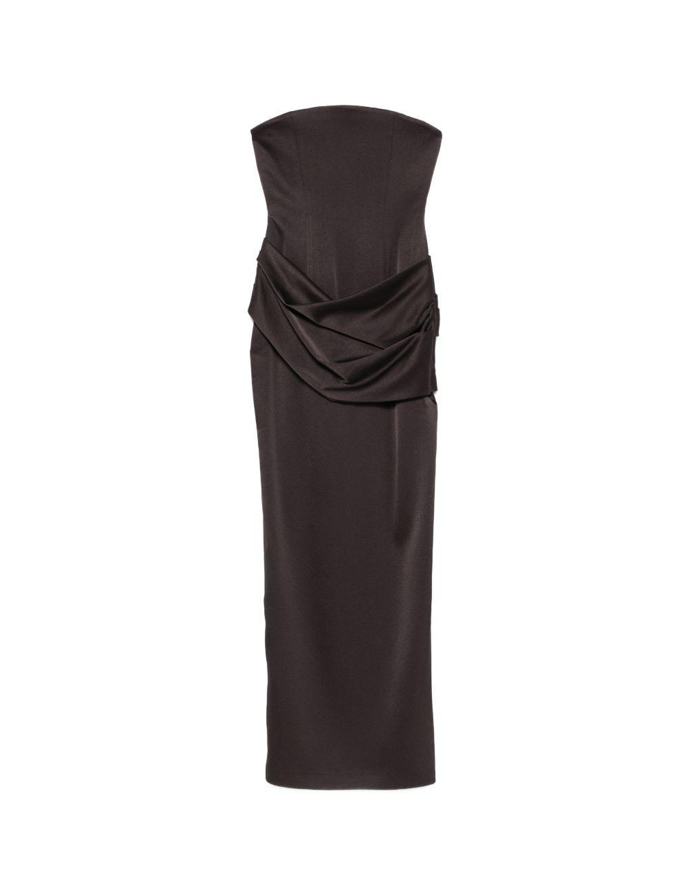 Abito lungo drappeggiato senza spalline in grigio Alex perry - donna 