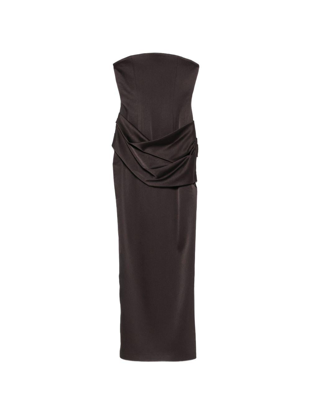 Abito lungo drappeggiato senza spalline in grigio Alex perry - donna 
