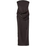 Abito lungo drappeggiato senza spalline in grigio Alex perry - donna 
