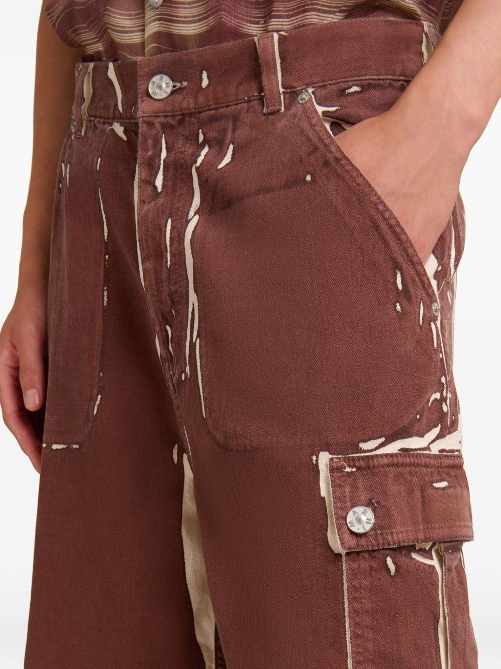 Shorts con stampa in marrone Marni - uomo 
