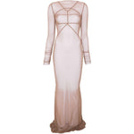 Abito maxi a pannelli temple in marrone Rick Owens - donna 