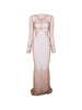 Abito maxi a pannelli temple in marrone Rick Owens - donna