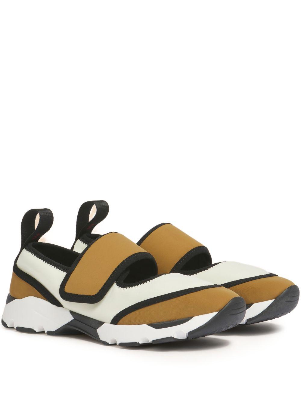 Sneakers con design a pannelli in beige Marni - donna 