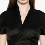 Top a maniche corte in nero Rick owens - donna 