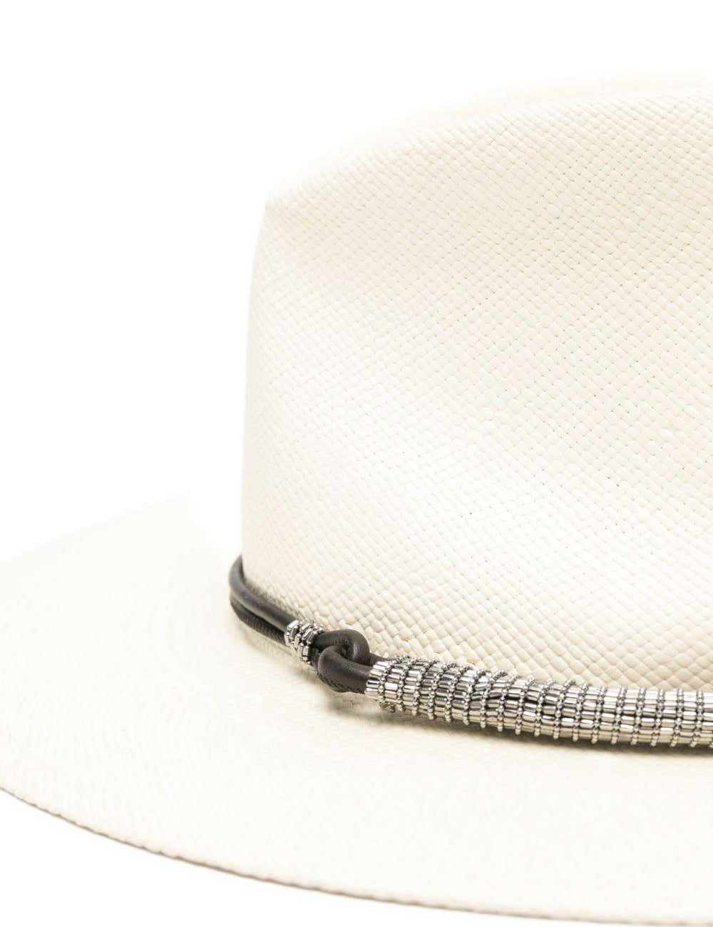 Cappello fedora con decorazioni in bianco Brunello cucinelli - donna 