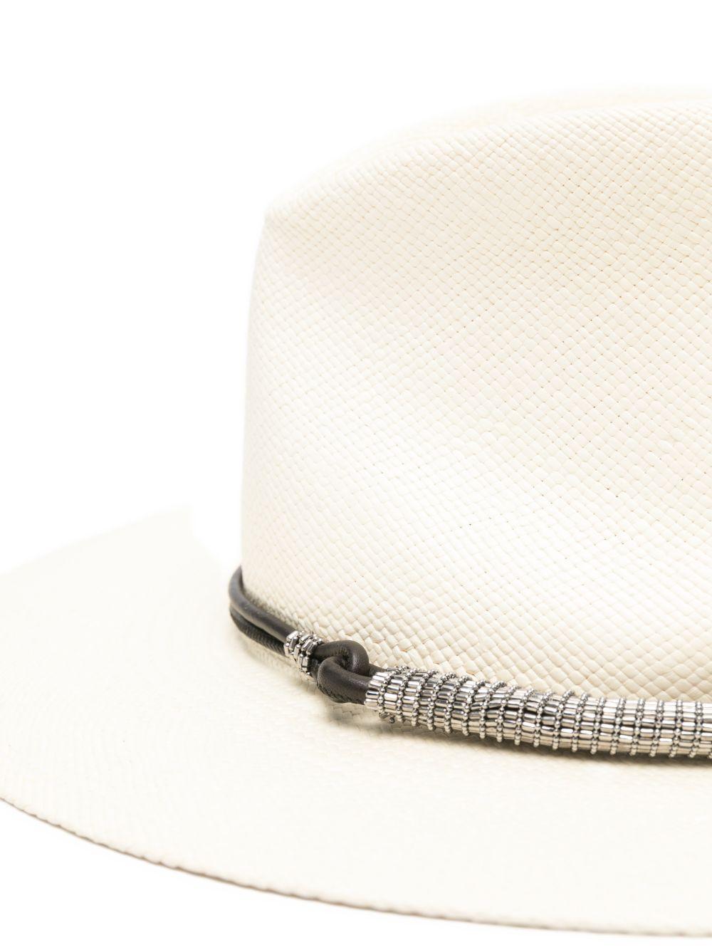 Cappello fedora con decorazioni in bianco Brunello cucinelli - donna 
