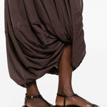 Gonna asimmetrica drappeggiata Cocoon in marrone 