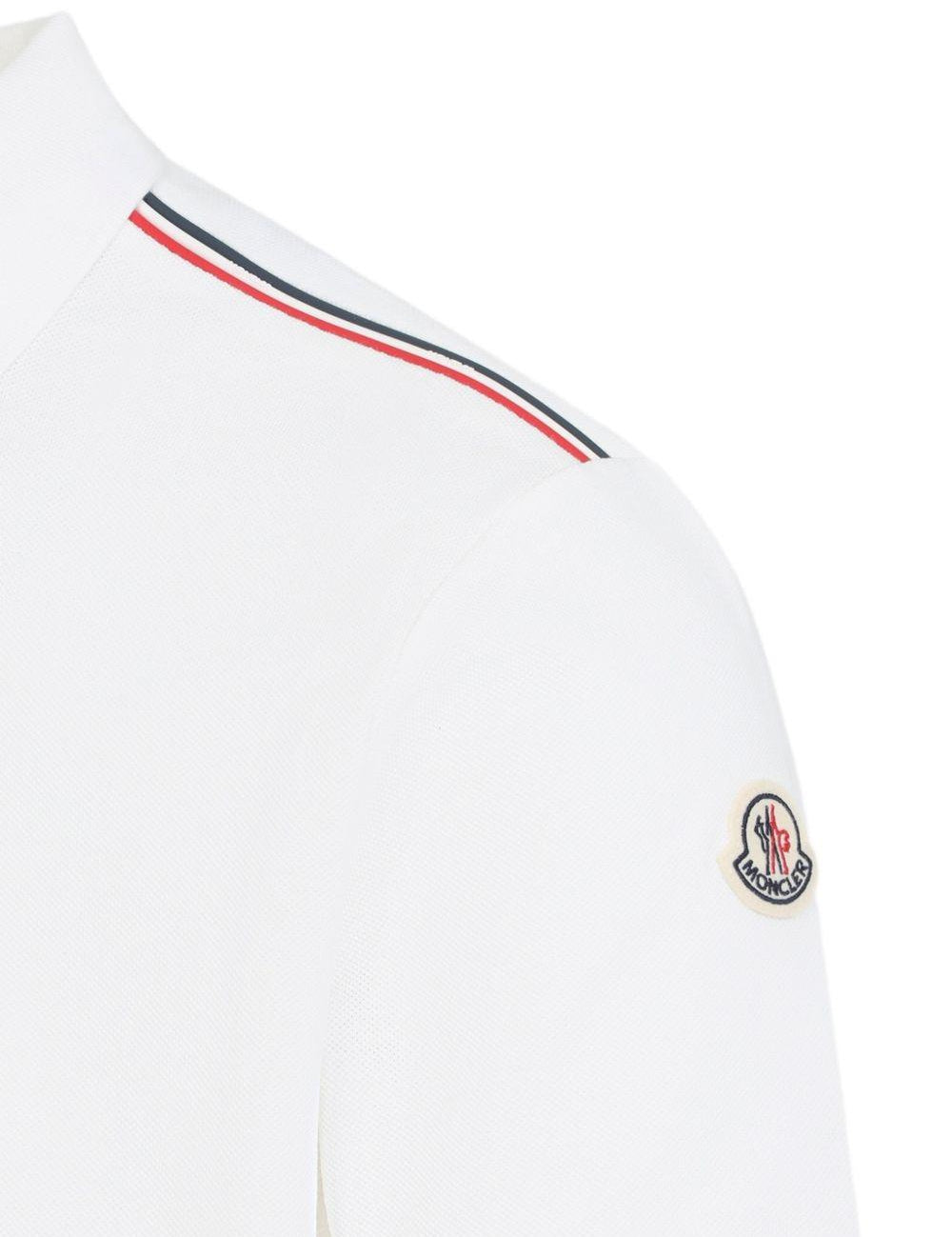Polo con logo in bianco Moncler - uomo 