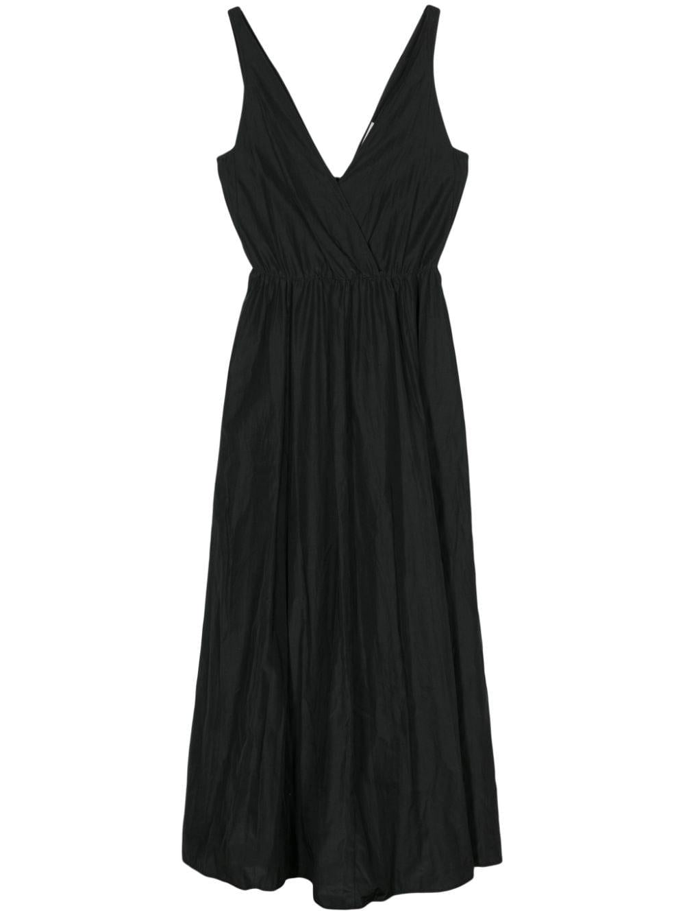 Abito con scollo a v in nero - donna 