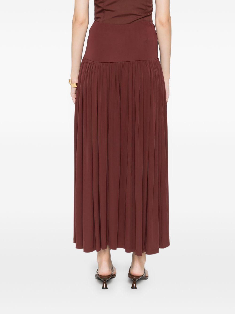 Gonna lunga arricciata in bordeaux Aya muse - donna 