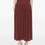 Gonna lunga arricciata in bordeaux Aya muse - donna 