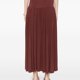 Gonna lunga arricciata in bordeaux Aya muse - donna 