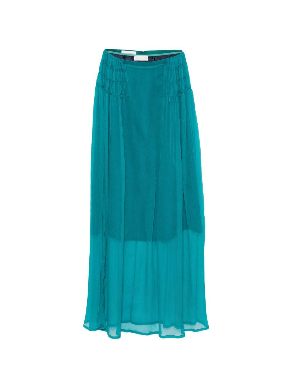 Gonna drappeggiata con volant sunia in verde Dries van noten - donna 