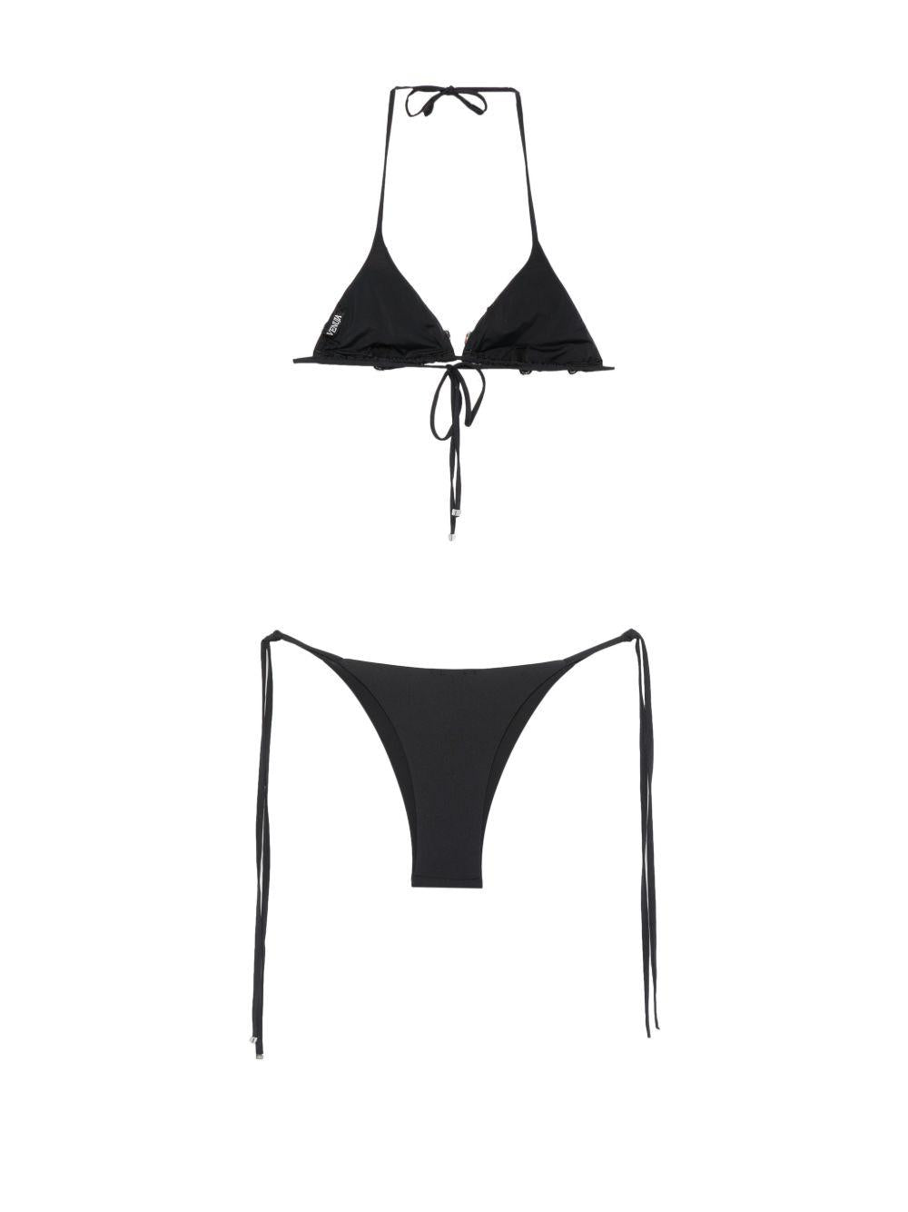 Bikini a traliccio decorato con cristalli in nero Venuja - donna 