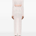 Abito lungo con fiocco in rosa Alessandra Rich - donna 