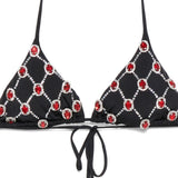 Bikini a traliccio decorato con cristalli in nero Venuja - donna 
