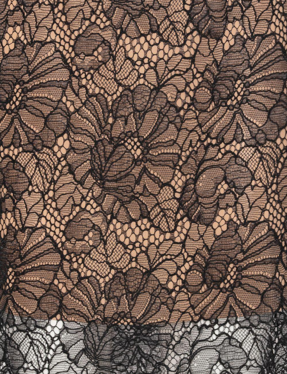 Gonna midi in pizzo in nero 