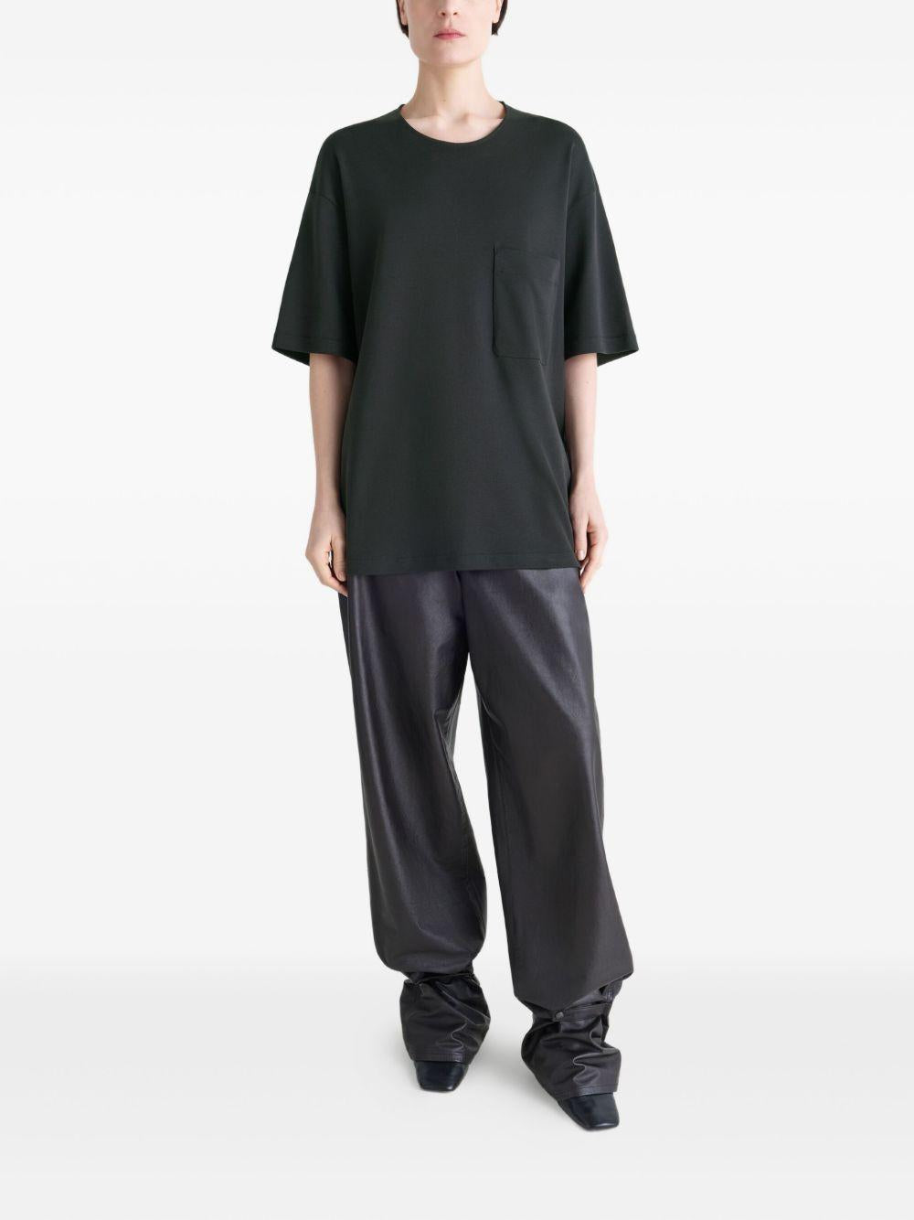 T-shirt girocollo con tasca applicata in nero Lemaire - uomo 
