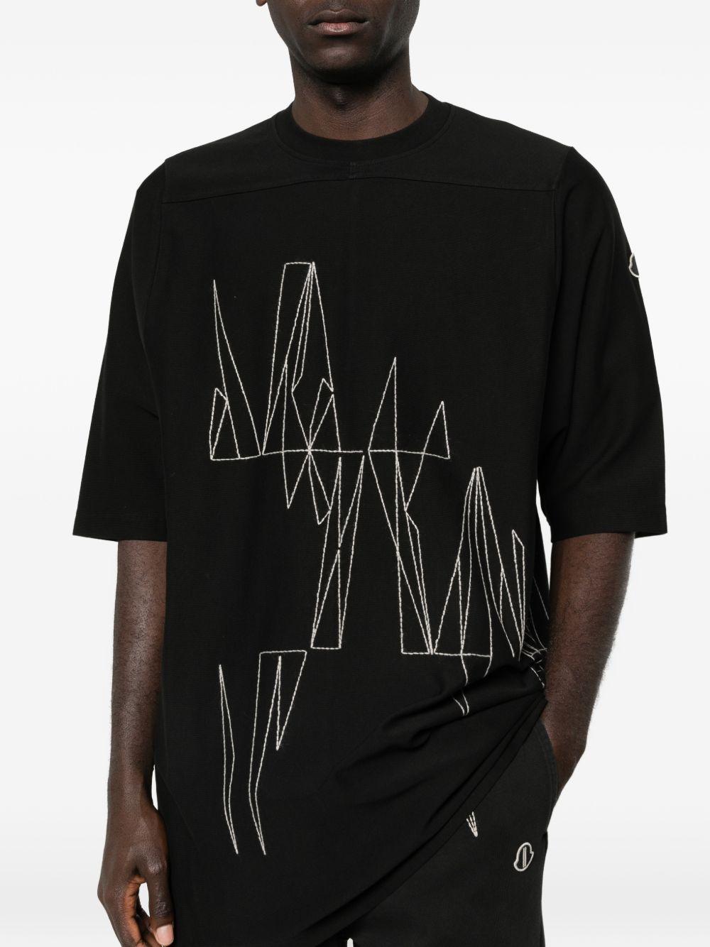 T-shirt a maniche corte jumbo in nero Rick Owens x Moncler - unisex 