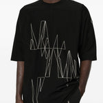 T-shirt a maniche corte jumbo in nero Rick Owens x Moncler - unisex 