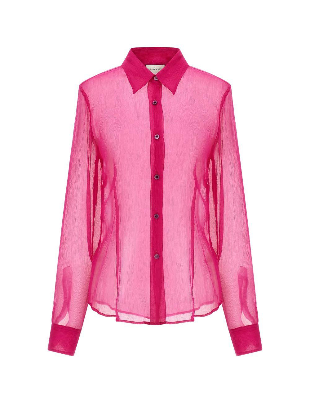 Camicia semi-trasparente cloudy in rosa  Dries van noten - donna 