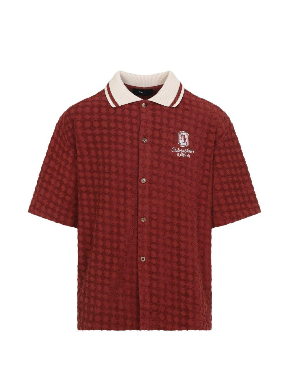 Camicia polo con ricamo in bordeaux AMIRI - uomo 