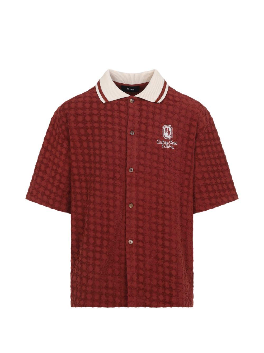 Camicia polo con ricamo in bordeaux AMIRI - uomo 