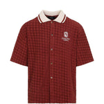 Camicia polo con ricamo in bordeaux AMIRI - uomo 