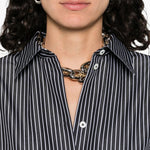 Chemisier con motivo a righe in bianco e nero Toteme - donna 