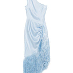 Abito midi con frange in azzurro chiaro David Koma - donna 