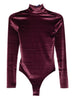 Body in velluto a collo alto in bordeaux Mugler - donna