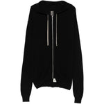 Cardigan con cappuccio e zip in nero Rick owens - uomo 