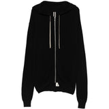 Cardigan con cappuccio e zip in nero Rick owens - uomo 