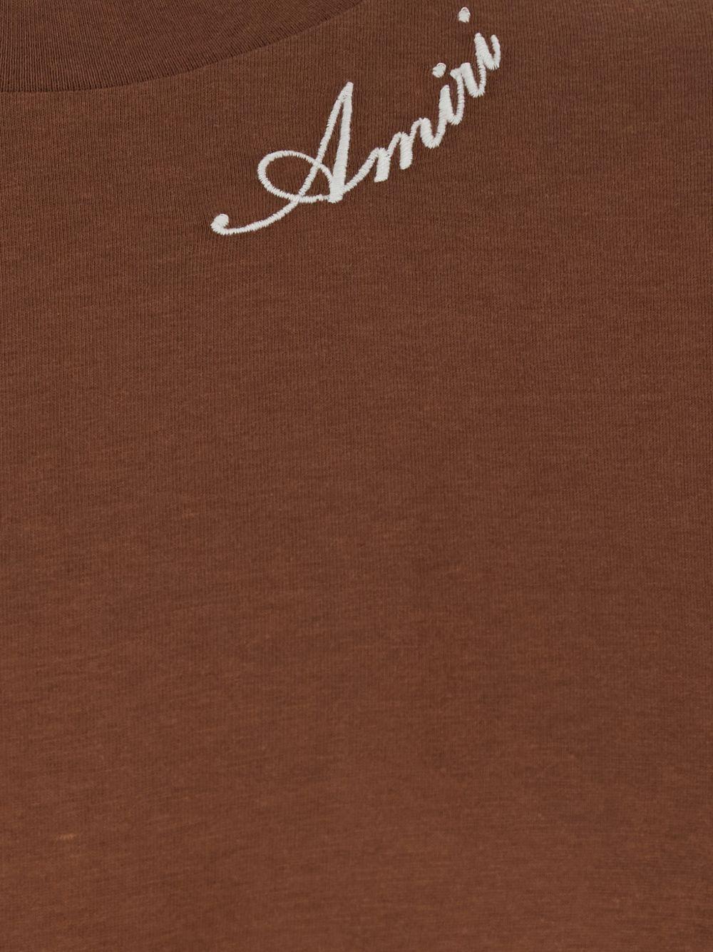 T-shirt a maniche corte con logo  in marrone 