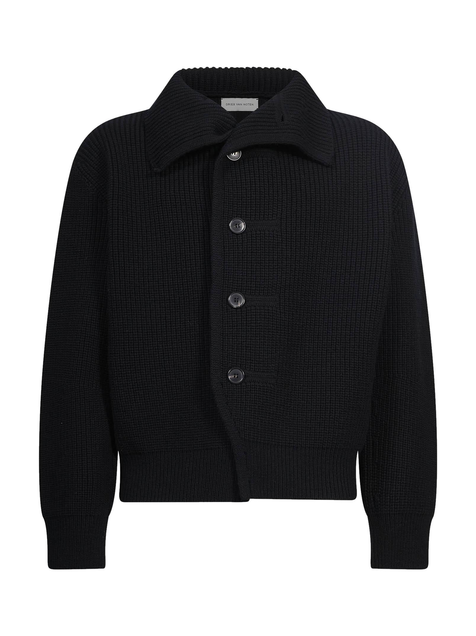 Cardigan in lana con bottoni nero 