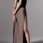 Gonna con finitura satinata sheat in marrone Temily - donna 