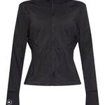 Giacca con zip a collo alto in nero Adidas by stella mc cartney - donna 