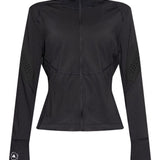Giacca con zip a collo alto in nero Adidas by stella mc cartney - donna 