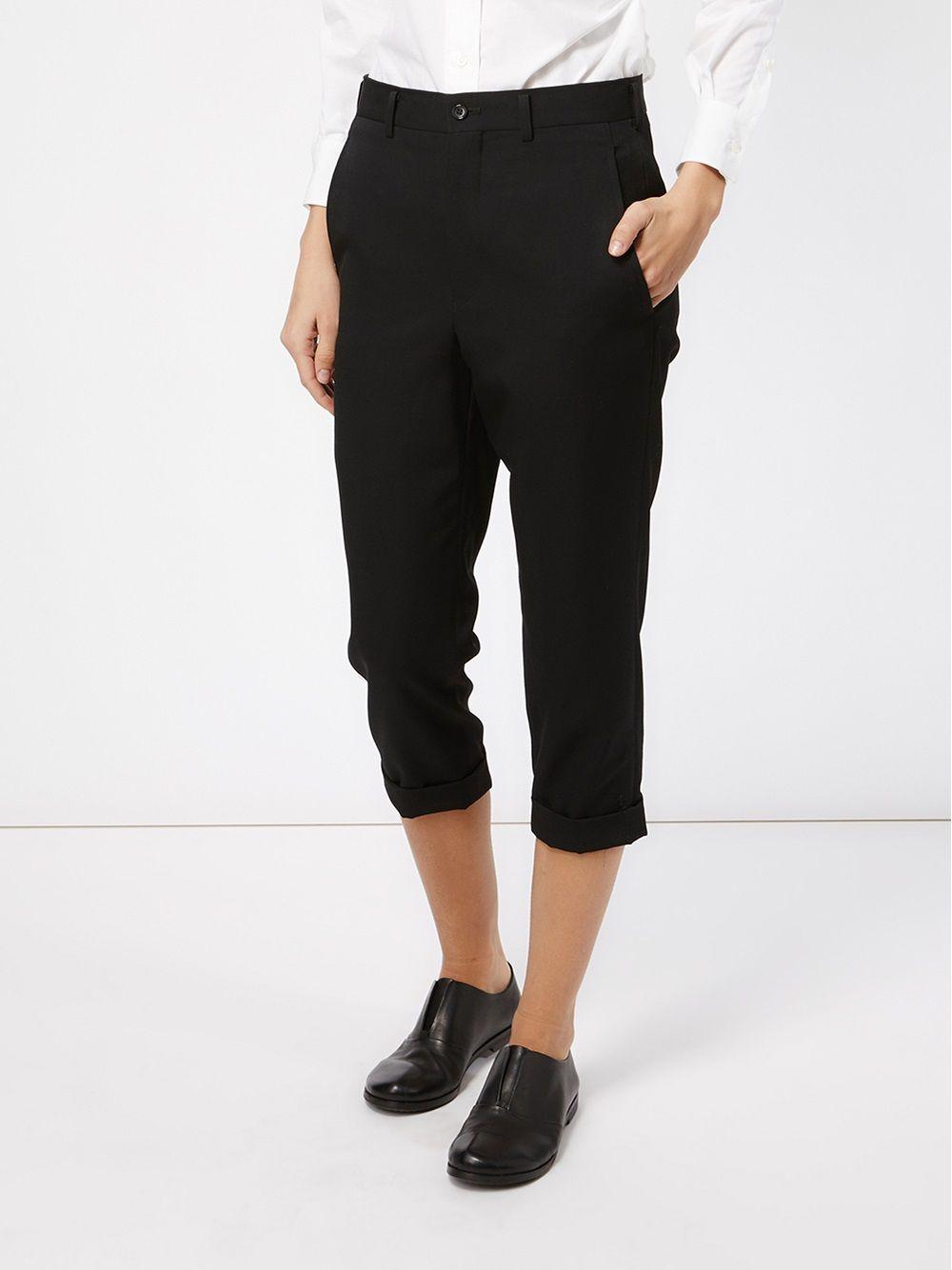 Pantaloni cropped in nero Comme Des Garçons - donna 