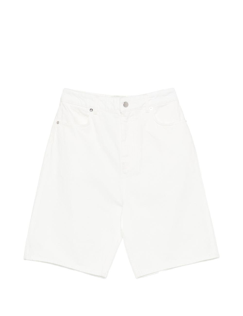Shorts con taschei in bianco Loulou de saison - donna 