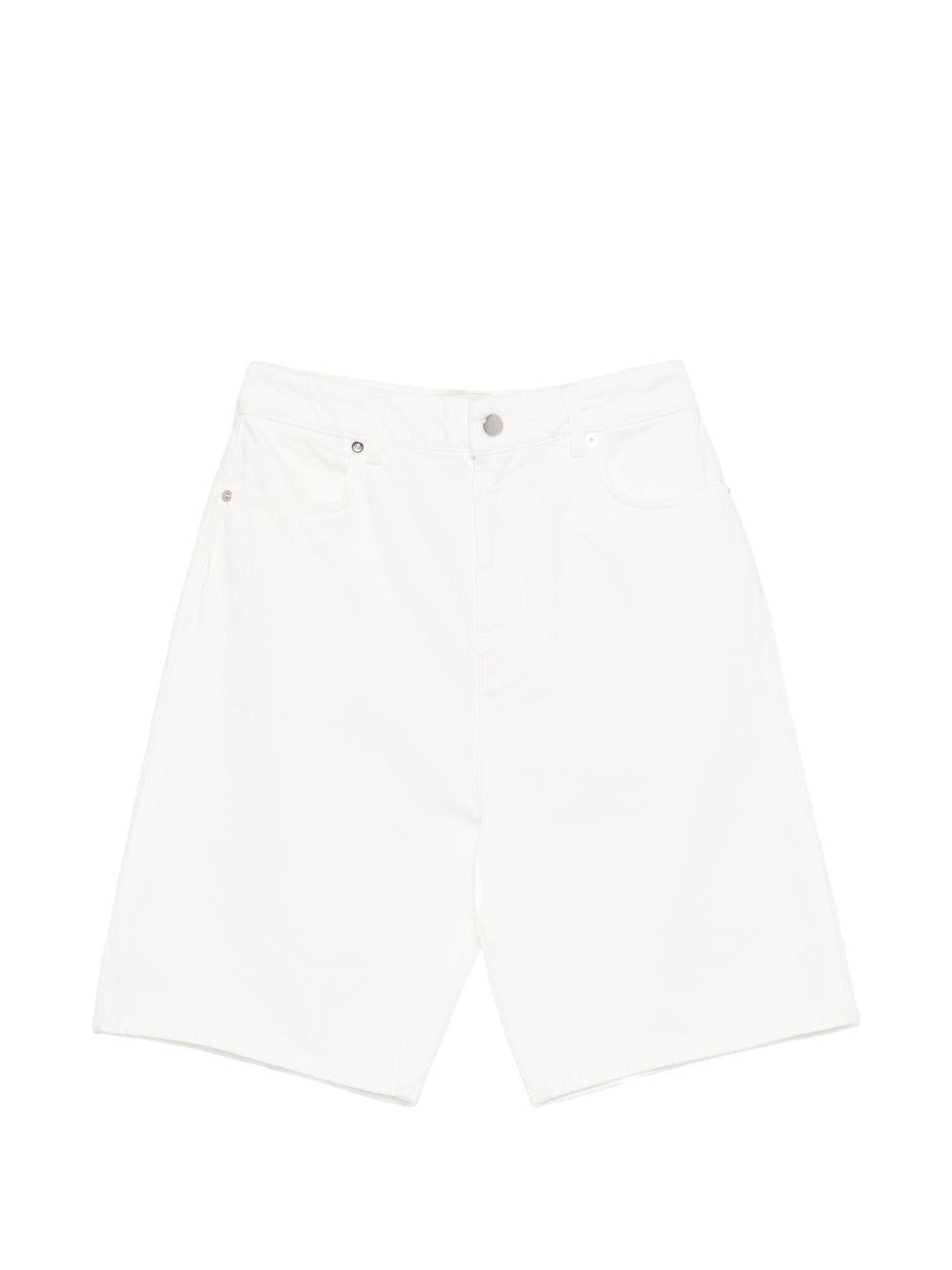 Shorts con taschei in bianco Loulou de saison - donna 
