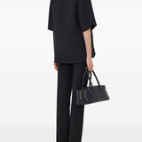 T-shirt con scollo a v ermo in nero Loulou de saison - donna 