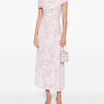 Abito midi in pizzo in rosa Self-Portrait - donna 