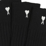 Set di tre calzini in nero logo ami de couer ami paris - unisex 
