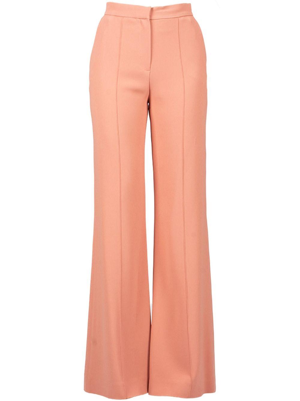 Pantaloni flared in cady a vita alta in rosa Elie Saab - donna 