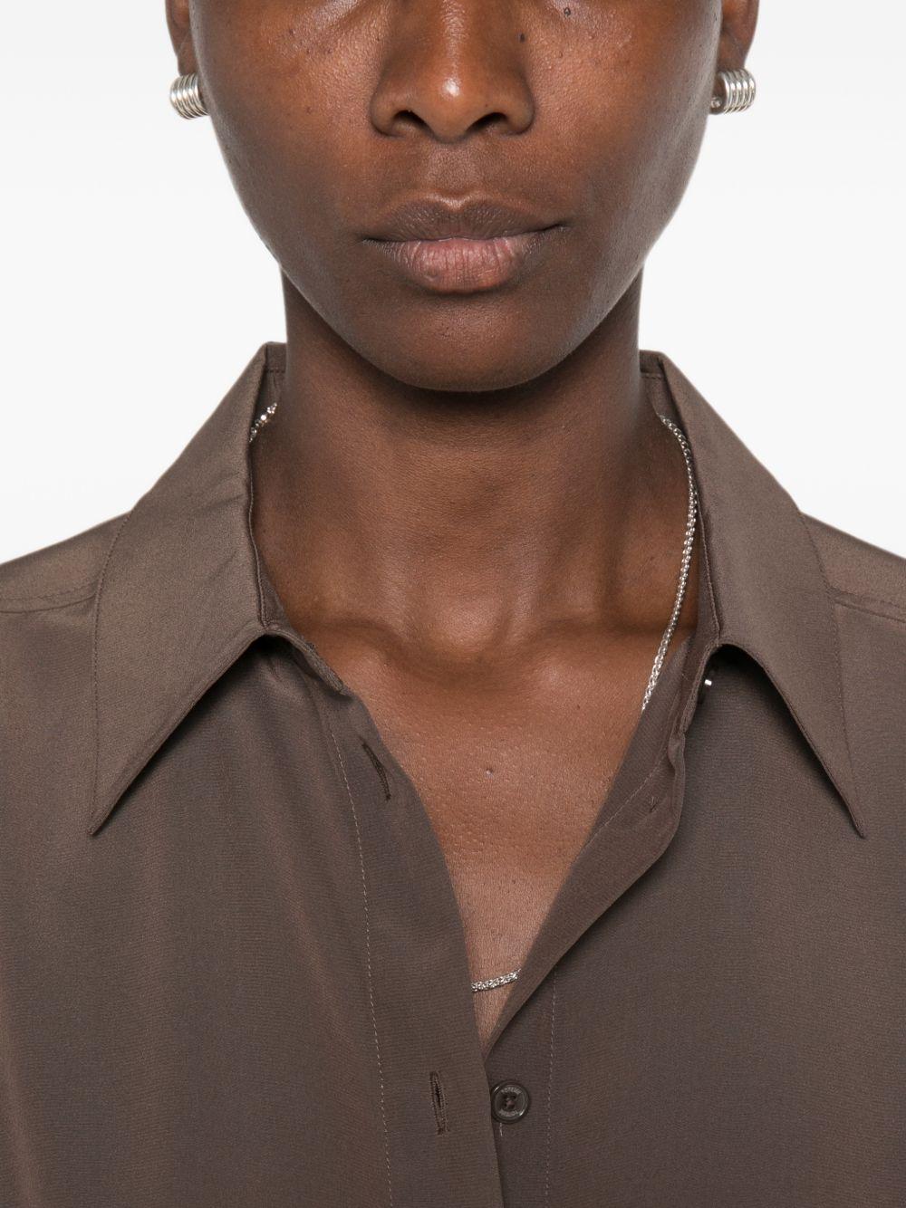 Camicia in seta in marrone 