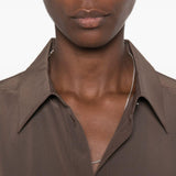 Camicia in seta in marrone 